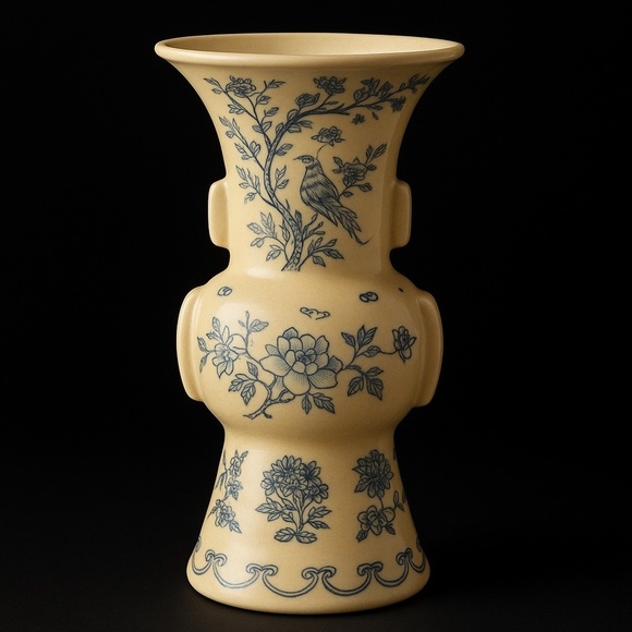 Franklin Mint Miniature Vase Hand-Painted Floral & Bird Motifs Vintage - Picture 1 of 4